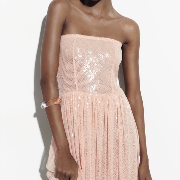 NWT Zara Long Sequin Knit Dress - 2142/071 - Picture 8 of 17